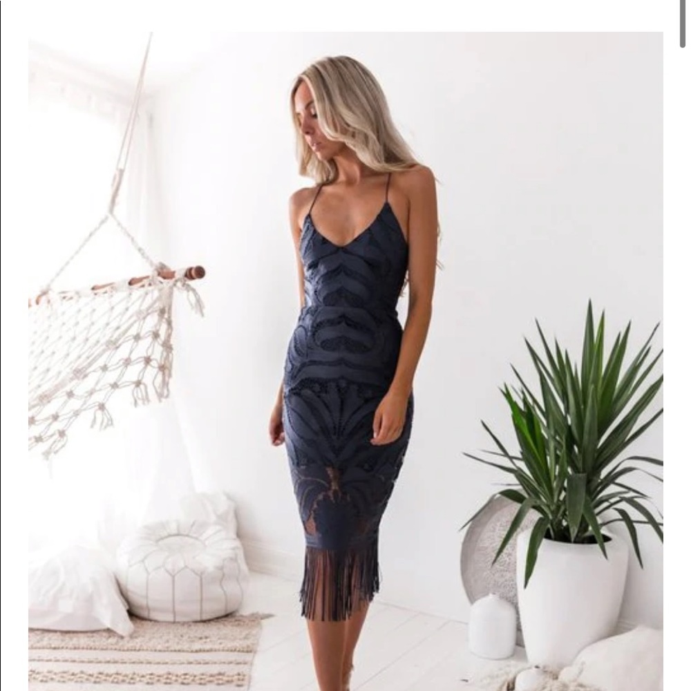 Two Sisters The Label Blue Lace Dress